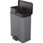 Poubelle Duo Rectangle - DECO BIN - CURVER - 52L (26+26L) - 49 x 32 x 61 cm - Anthracite