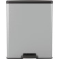 Poubelle Rectangle - DECO BIN - CURVER - 65L - Design moderne - 49 x 29 x 61 cm - Gris métallisé