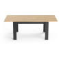 Table extensible - CRAFT - Rectangulaire - Décor mélamine chene hamilton et noir mat - 6 places - 160 / 200 x 90 cm - DEMEYERE