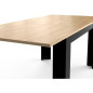 Table extensible - CRAFT - Rectangulaire - Décor mélamine chene hamilton et noir mat - 6 places - 160 / 200 x 90 cm - DEMEYERE