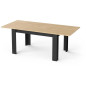 Table extensible - CRAFT - Rectangulaire - Décor mélamine chene hamilton et noir mat - 6 places - 160 / 200 x 90 cm - DEMEYERE