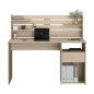 Bureau avec réhausse ESCALE - Décor chene - L 138 x P 60 x H 120 cm - PARISOT