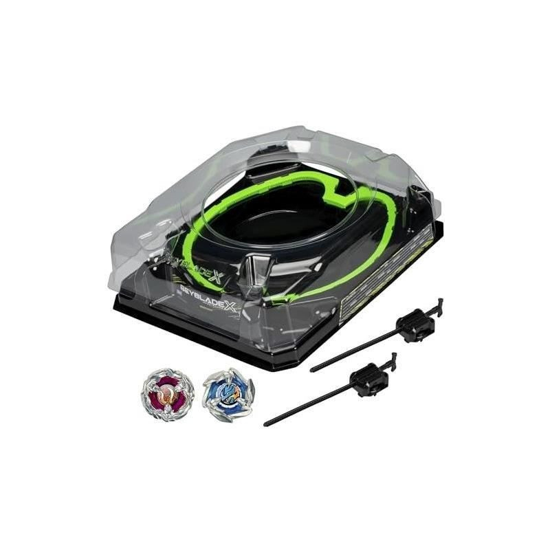 Beyblade X Set de combat Xtreme, avec 2 toupies exclusives Dragon Dagger 4-60 R et Tusk Mammoth 3-60T