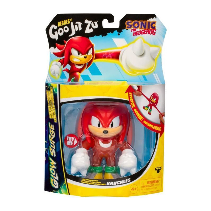 Knuckles Glow Surge 13cm - HERoeS OF GOO JIT ZU - SONIC - Figurine lumineuse et extensible