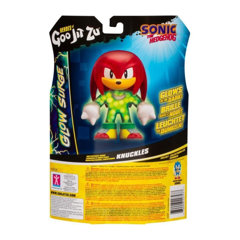 Knuckles Glow Surge 13cm - HERoeS OF GOO JIT ZU - SONIC - Figurine lumineuse et extensible