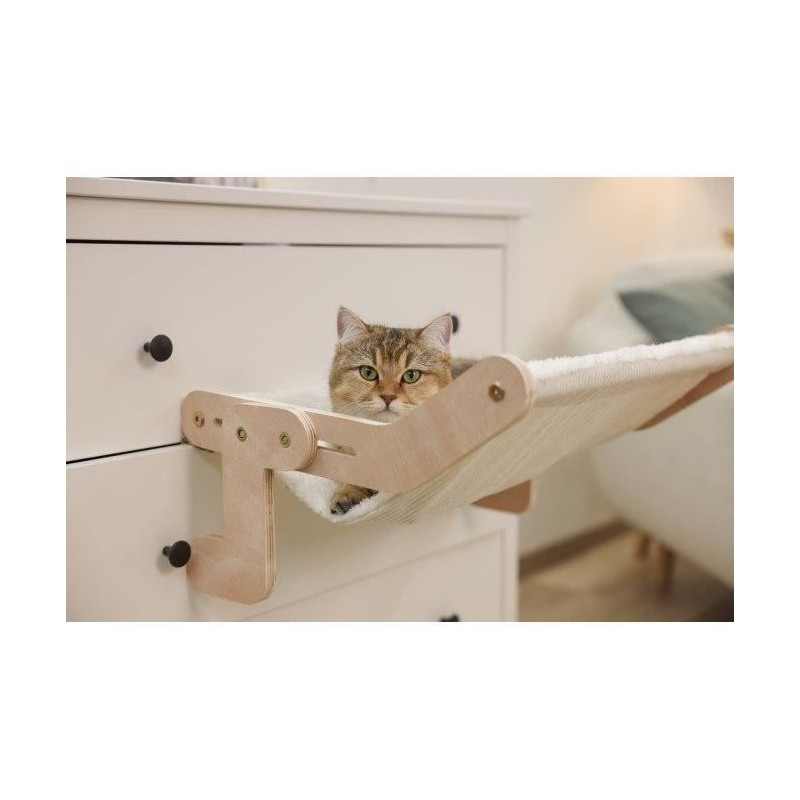 Hamac pour chats - KERBL - NAP - 42,5 x 47 cm - Bois massif - Surface réversible