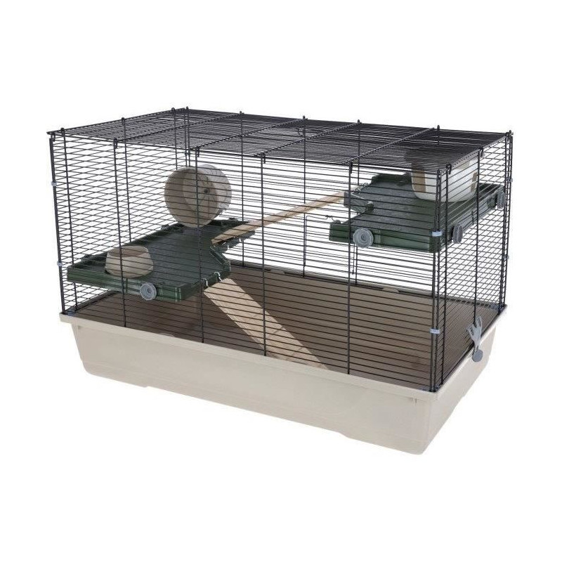 Cage pour petits animaux - KERBL - FLAT NATURE - 80 x 45 x 53 cm - 3 étages