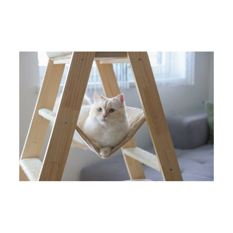 Arbre a chat 134 cm - LADDER - KERBL - Bois massif - 3 options de repos