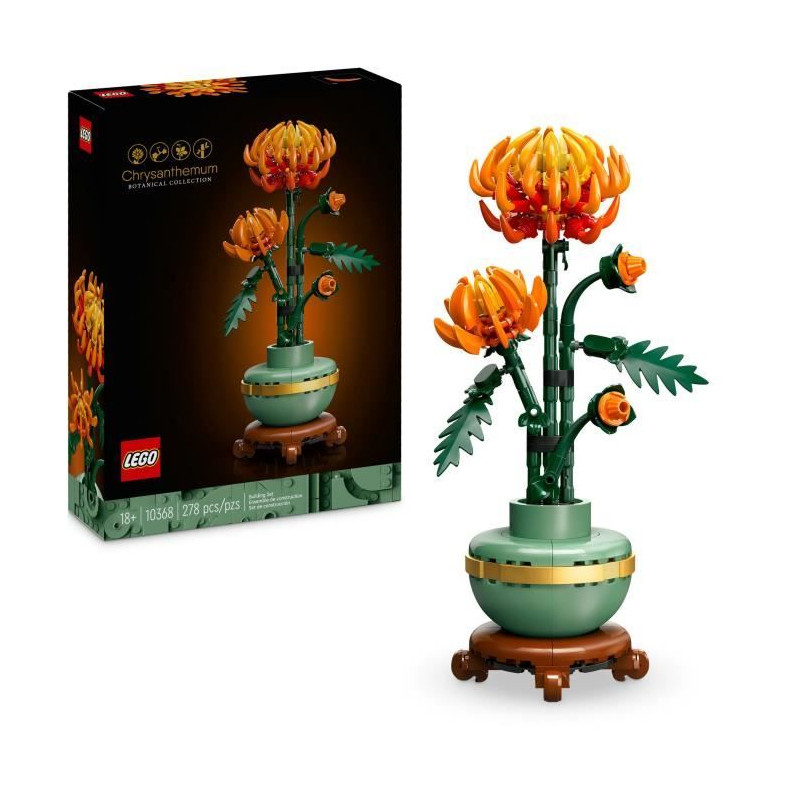 LEGO Icons 10368 Le Chrysantheme - Set de Décoration Florale a Construire Pour Adultes