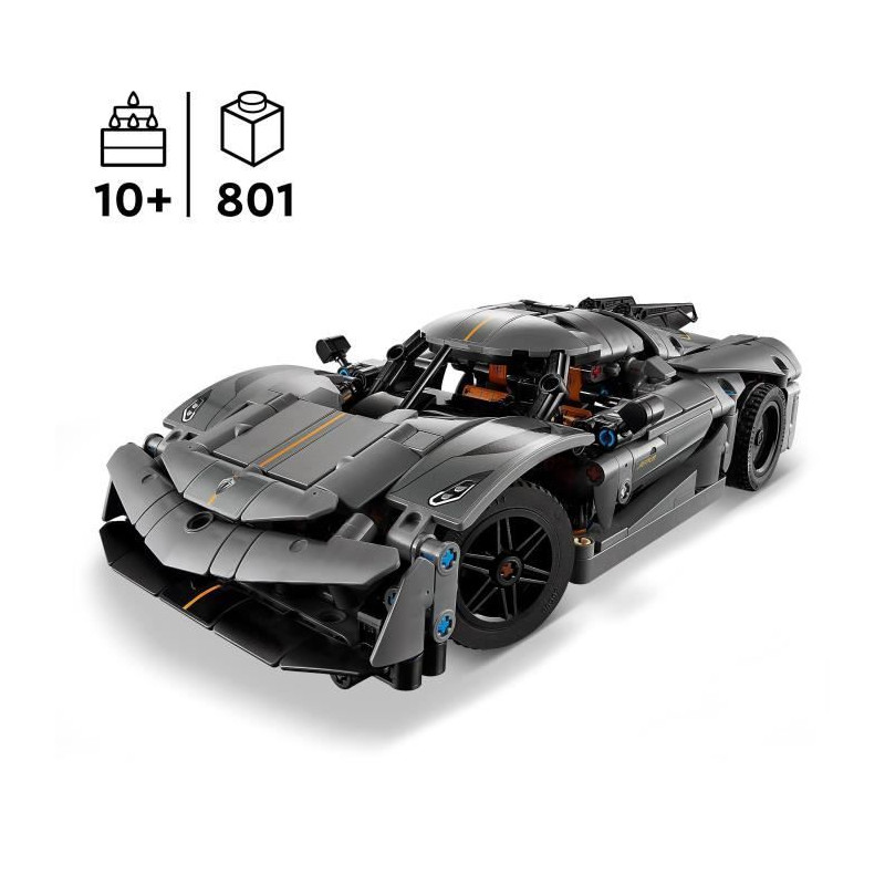 LEGO Technic 42173 Hypercar Koenigsegg Jesko Absolut grise - Set de construction