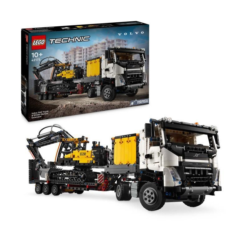 LEGO Technic 42175 Camion Volvo FMX et Pelleteuse Électrique EC230 - Set de Véhicule