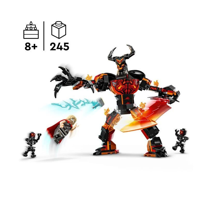 LEGO Marvel 76289 Figurine de Thor contre Surtur a construire, Set de super-héros