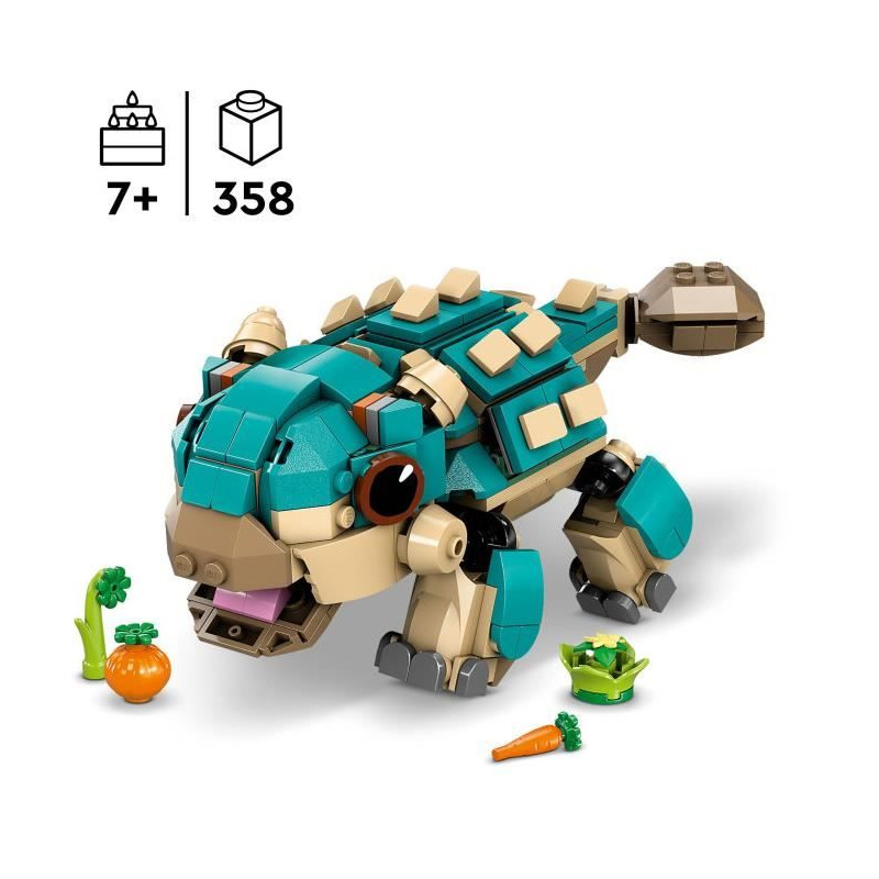 LEGO Jurassic World 76962 Bébé Bumpy, l'ankylosaure - Pour les fans de La Colo du Crétacé