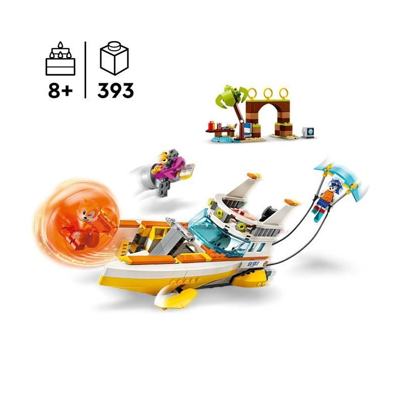 LEGO Sonic the Hedgehog 76997 Le bateau d'aventures de Tails, Jouet interactif