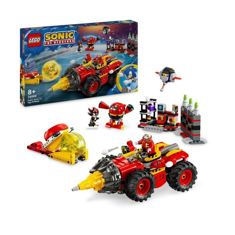 LEGO Sonic the Hedgehog 76999 Super Sonic contre Egg Drillster, Avec Shadow et Dr. Eggman