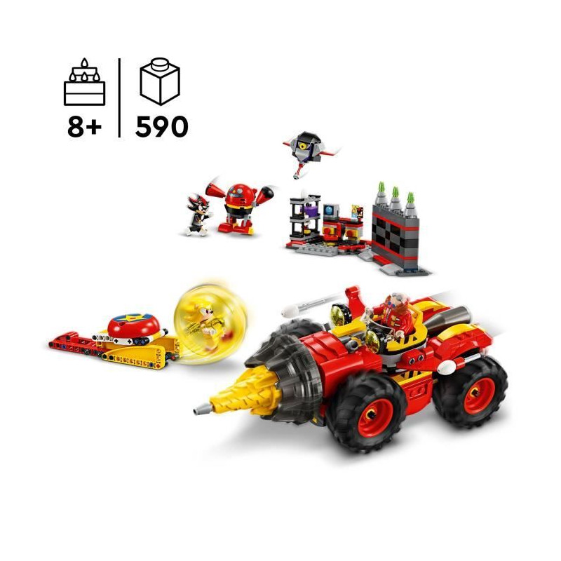 LEGO Sonic the Hedgehog 76999 Super Sonic contre Egg Drillster, Avec Shadow et Dr. Eggman