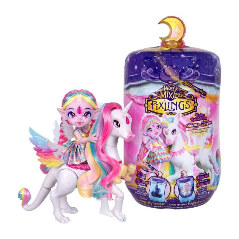 Poupée Pixling Unia et Cosmic - MAGIC MIXIES - Poupée et licorne en flacon, avec ingrédients