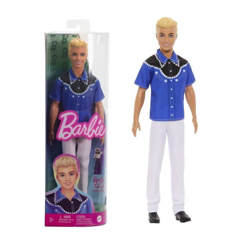 Barbie-Fashionistas-Poupée Ken blond look western HRH25