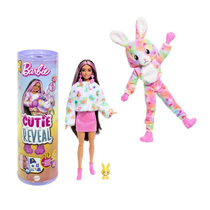 Barbie-Barbie Cutie Reveal-Poupée lapin Reve Coloré avec 10 surprises HRK38