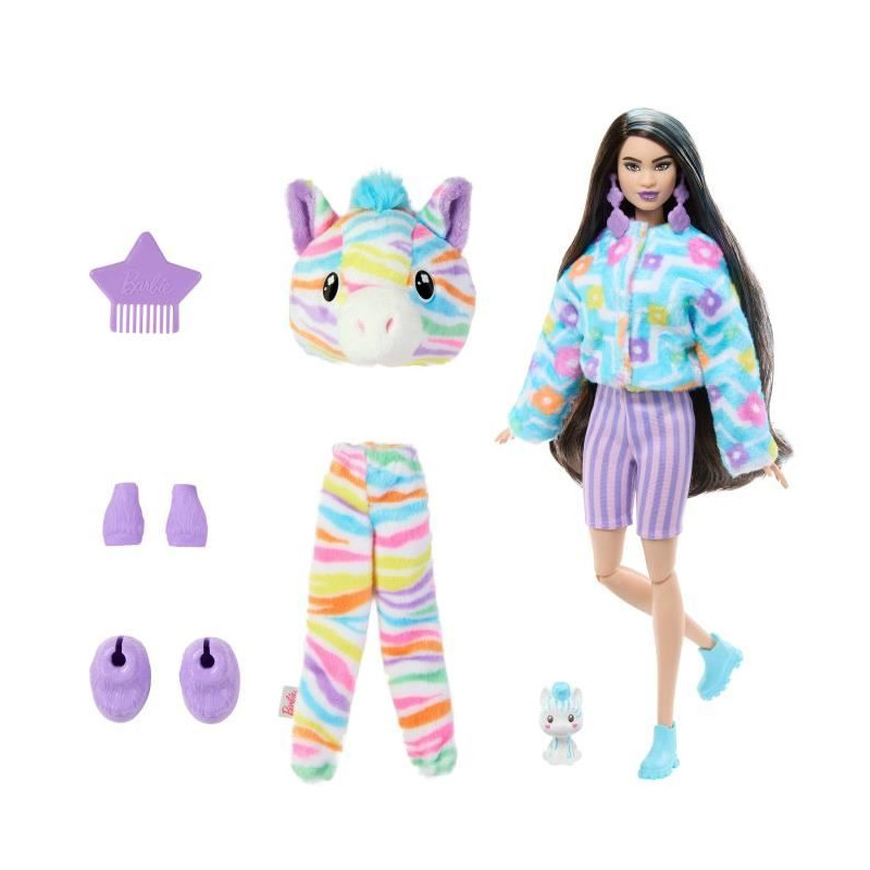 Barbie-Barbie Cutie Reveal-Poupée zebre Reve Coloré avec 10 surprises HRK39