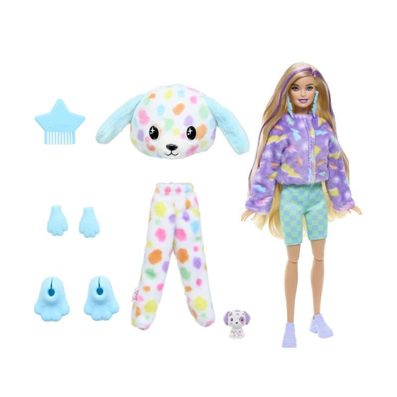 Barbie-Barbie Cutie Reveal-Poupée dalmatien Reve Coloré, 10 surprises HRK41