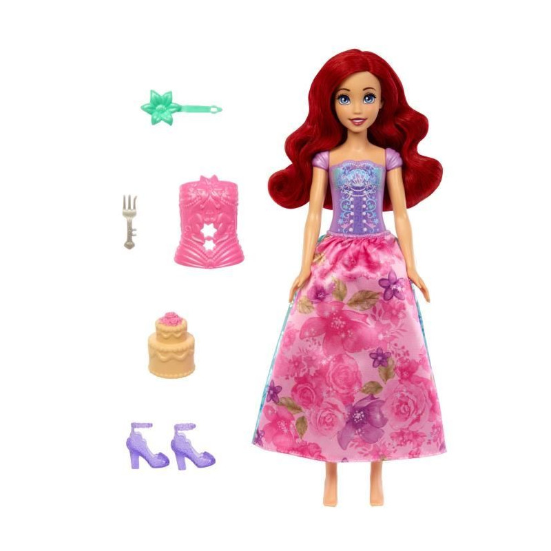 Mattel-Princesses Disney Spin & Reveal-Poupée Ariel avec 11 surprises HTV88