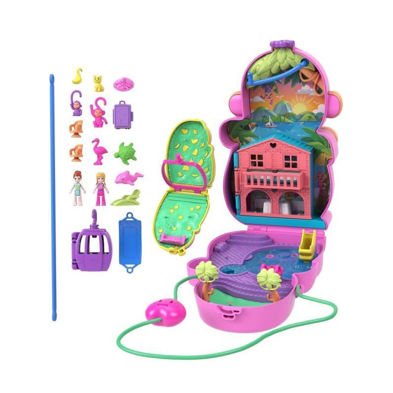 Polly Pocket-Maman Singe et Son Bébé-Coffret 2 mini-figurines HWP04