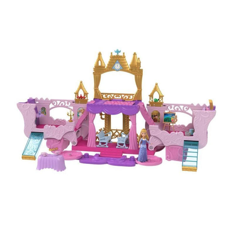 Princesses Disney-Caleche et Château-Coffret avec poupée Aurore HWX17