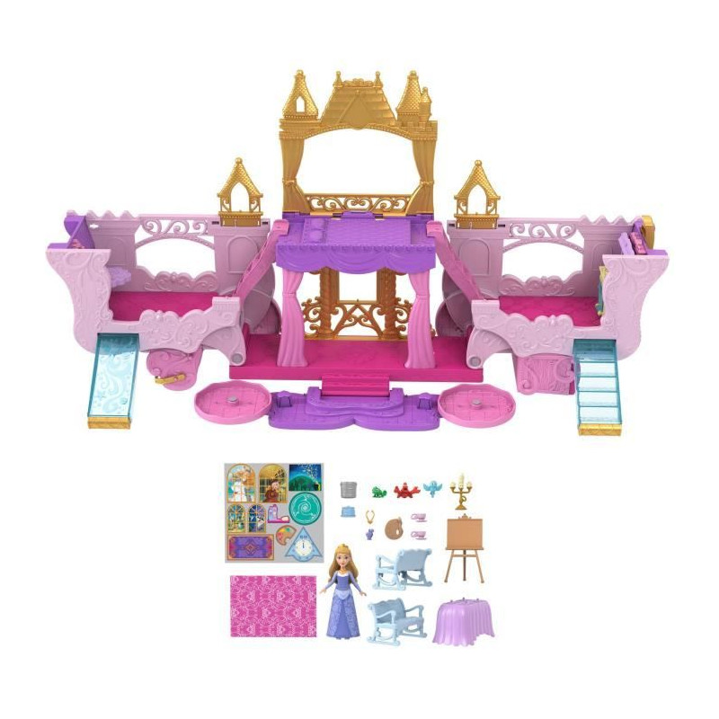 Princesses Disney-Caleche et Château-Coffret avec poupée Aurore HWX17