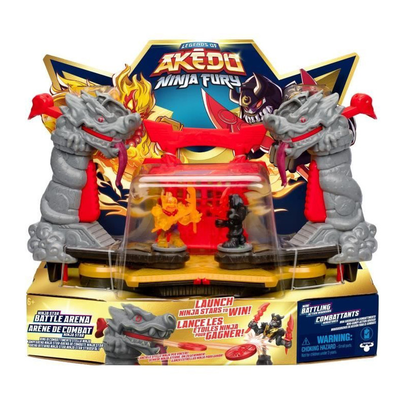 Arene de Combat Ninja Fury - MOOSE TOYS - AKEDO - Combat avec figurines, contrôleurs et effets sonores