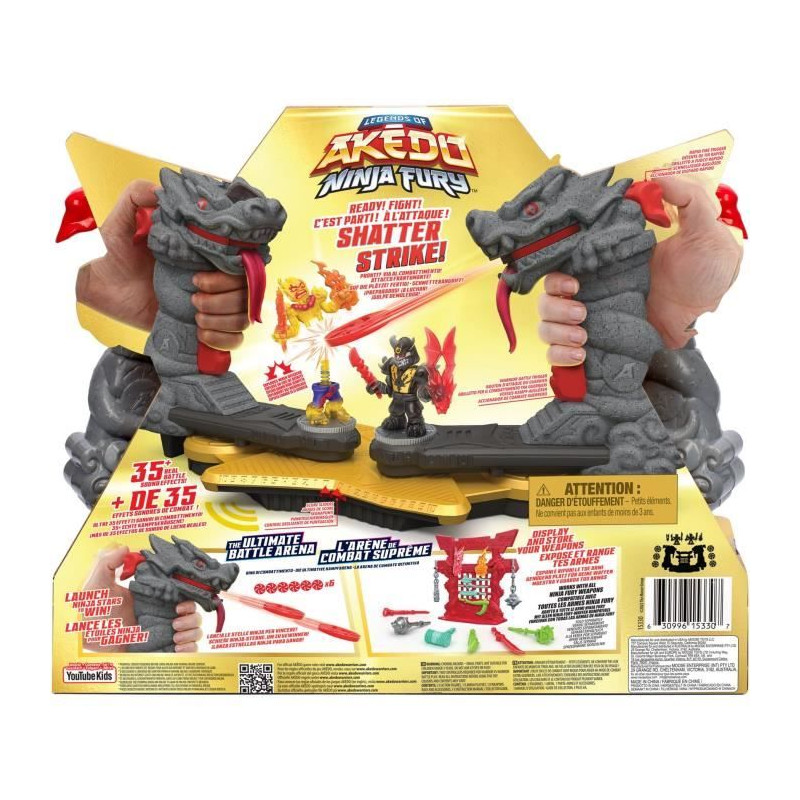 Arene de Combat Ninja Fury - MOOSE TOYS - AKEDO - Combat avec figurines, contrôleurs et effets sonores