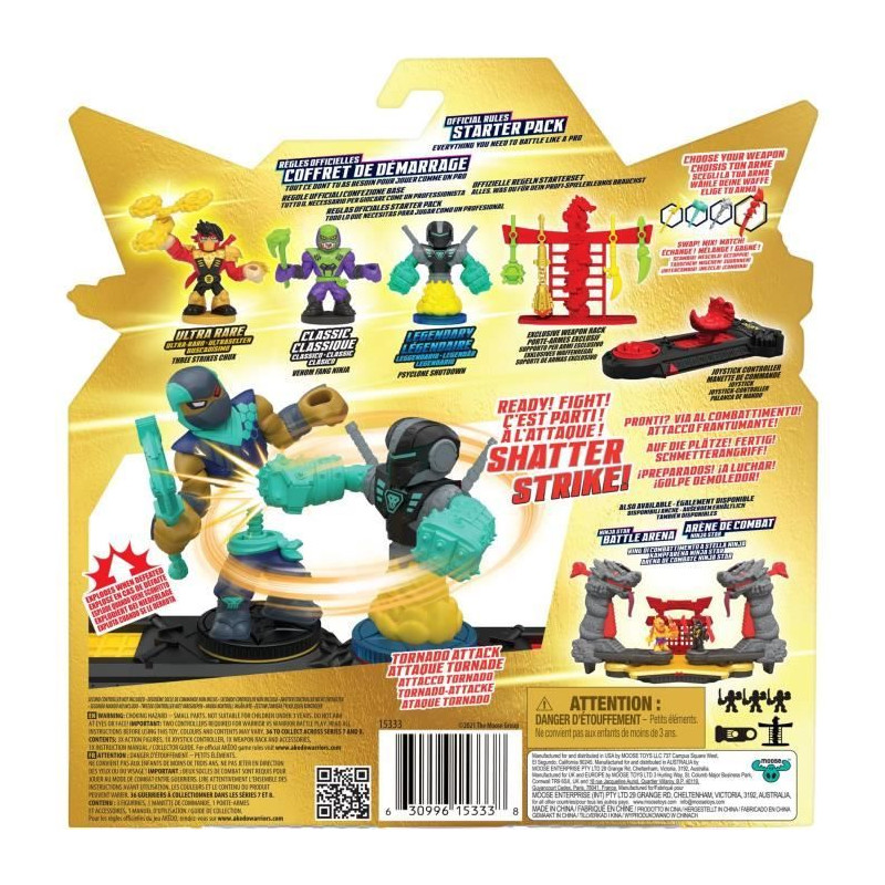 Starter Pack Ninja Fury - MOOSE TOYS - AKEDO - Coffret de démarrage avec figurine et accessoires