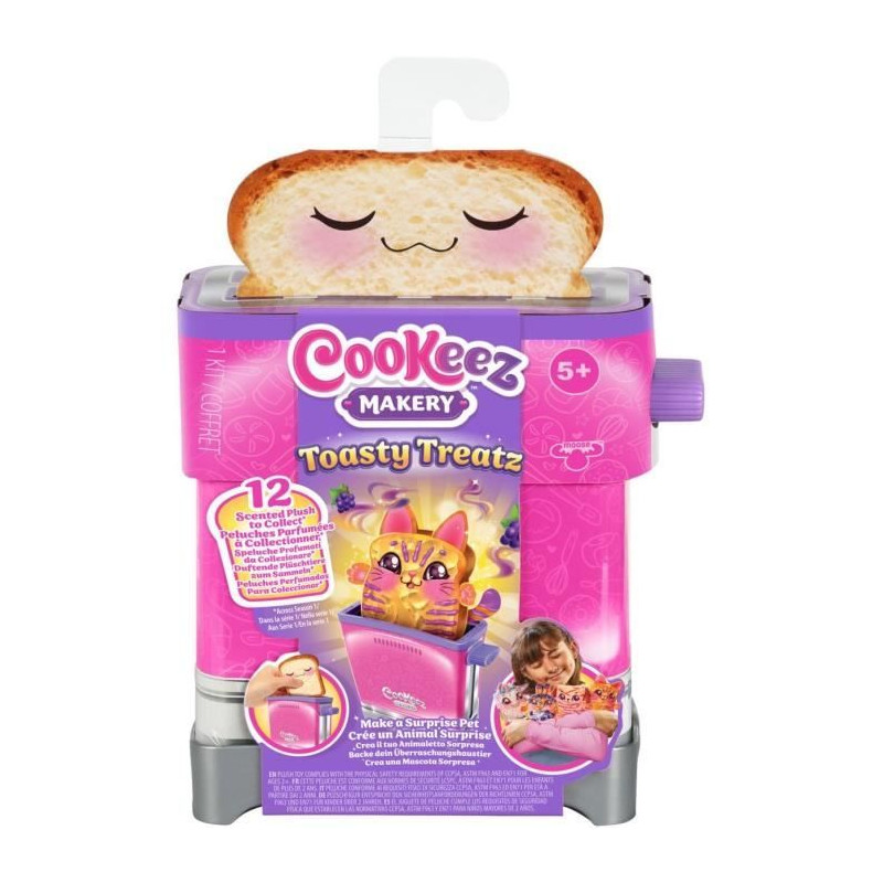 Toasty - MOOSE TOYS - COOKEEZ MAKERY - Peluche parfumée en forme de toast, grille-pain interactif