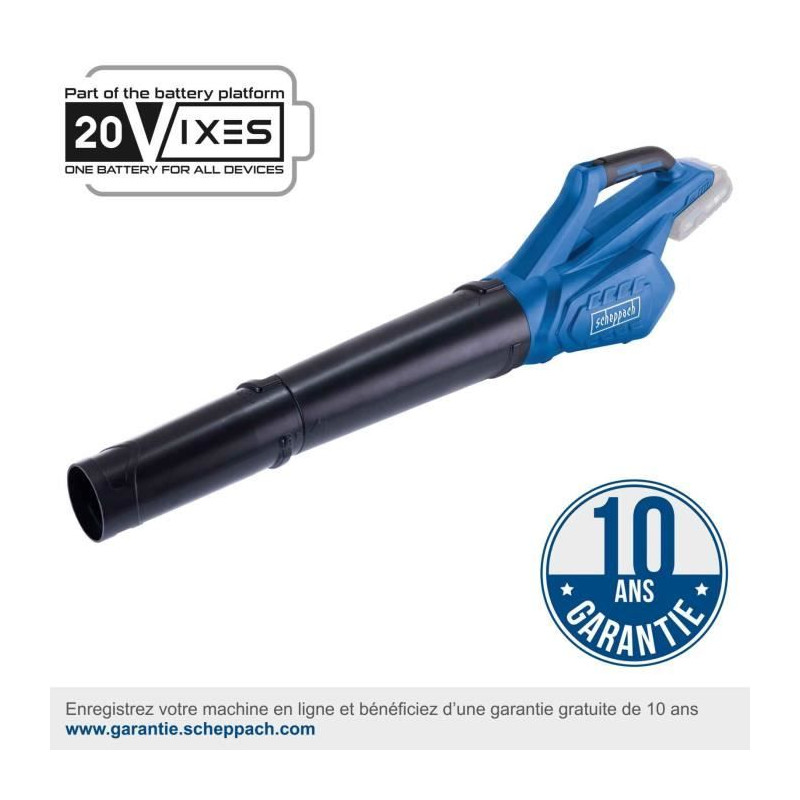 Souffleur de feuilles sans fil SCHEPPACH C-BL700-X 20V IXES - 2 vitesses - sans batterie ni chargeur