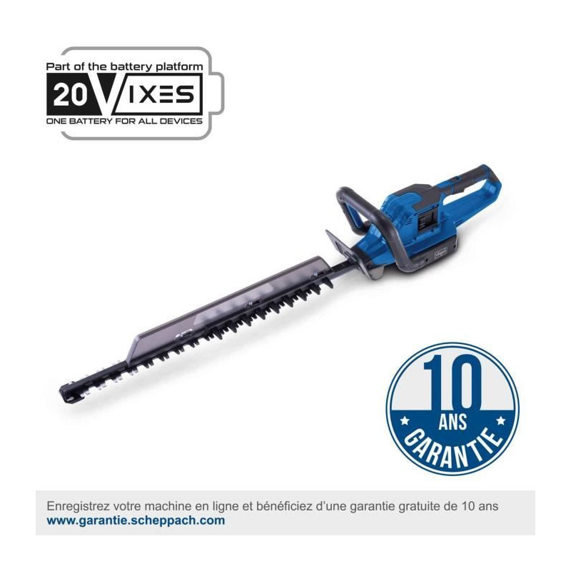 Taille-haie sans fil SCHEPPACH BC-HT720-X- 20V IXES - Longueur de coupe 65 cm - sans batterie ni chargeur