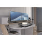 Bureau Silver avec LED - Décor chene et mélamine blanc brillant - L 178 x P 88 x H 68 cm - PARISOT