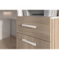 Bureau Silver avec LED - Décor chene et mélamine blanc brillant - L 178 x P 88 x H 68 cm - PARISOT