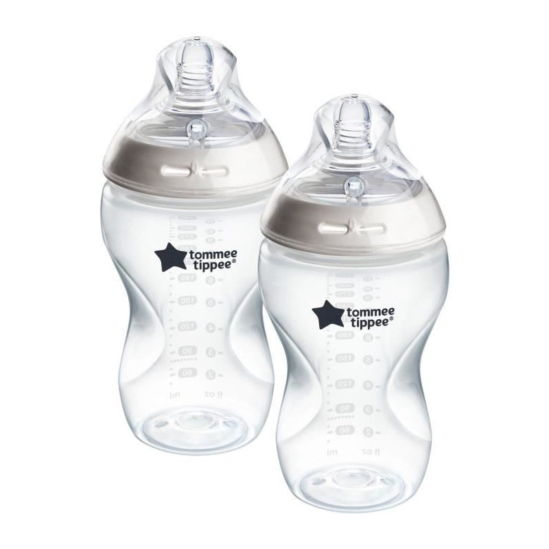 Biberons - TOMMEE TIPPEE - NATURAL START- 340 ml - Anti-colique - Tétine imitant la forme du sein - Lot de 2