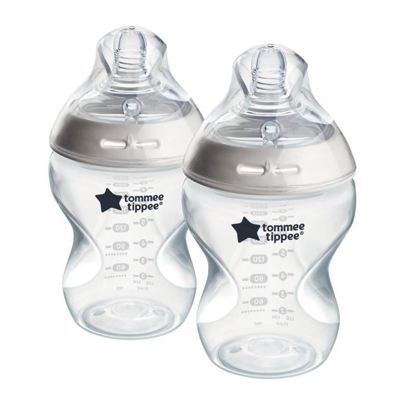 Biberons - TOMMEE TIPPEE - NATURAL START - 260 ml - Anti-colique - Tétine imitant la forme du sein - Lot de 2