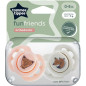 Sucette - TOMMEE TIPPEE - FUN - 0-6 mois - Lot de 2 sucettes symétriques sans BPA - Capsule de stérilisation réutilisable