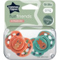 Sucette - TOMMEE TIPPEE - FUN - 18-36 mois - Lot de 2 sucettes symétriques sans BPA - Capsule de stérilisation réutilisable