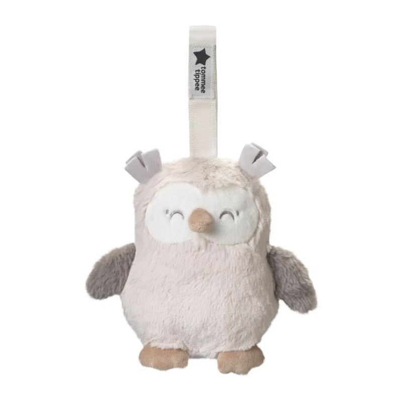 Mini Peluche - TOMMEE TIPPEE - Ollie La Chouette - Aide au sommeil nomade - 6 sons - Rechargeable par USB - Lavable en machine