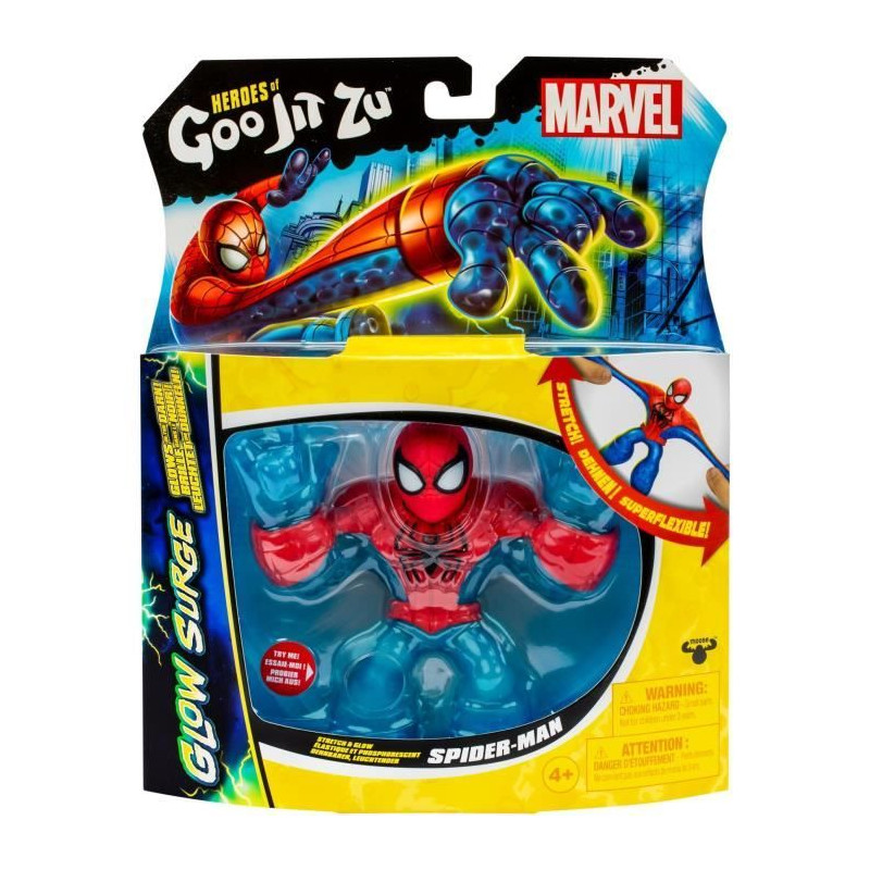 Spiderman Glow Surge 11cm - HERoeS OF GOO JIT ZU - MARVEL - Figurine lumineuse et extensible