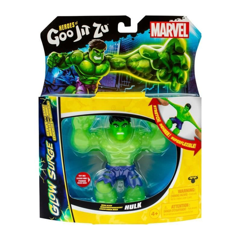 Hulk Glow Surge 11cm - HERoeS OF GOO JIT ZU - MARVEL - Figurine lumineuse et extensible