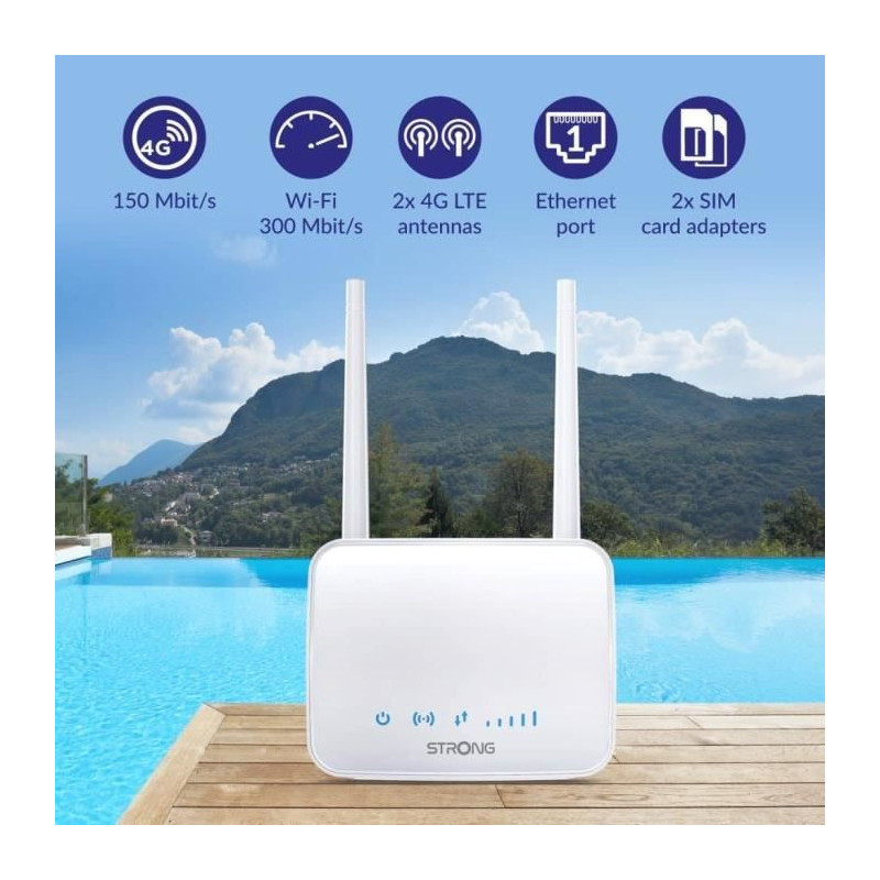 Modem Routeur - STRONG - 4G LTE ROUTER - Connexion Haut Débit - Jusqu'a 300 Mbit/s