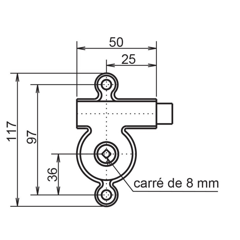 Serrure monopoint en applique GOLLOT bec de canne 6170 gauche METALUX F661702000