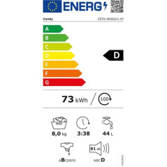 Candy LAVE-LINGE TOP 8 KGS 1400 TRS/MN Moteur standard Blanc D SMART CANDY - CSTG482D2/1-47