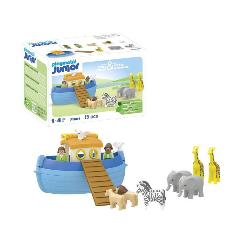 PLAYMOBIL 71681 Arche de Noé transportable - Junior - Comprend un bateau flottant - Des 1 an