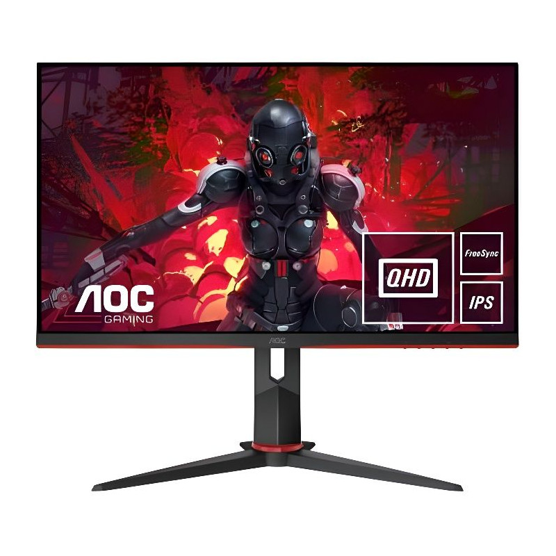 AOC Q27G2U/BK - écran Gamer - QHD IPS 144hz 1ms - FreeSync Premium - Ajustement en Hauteur - Hub USB