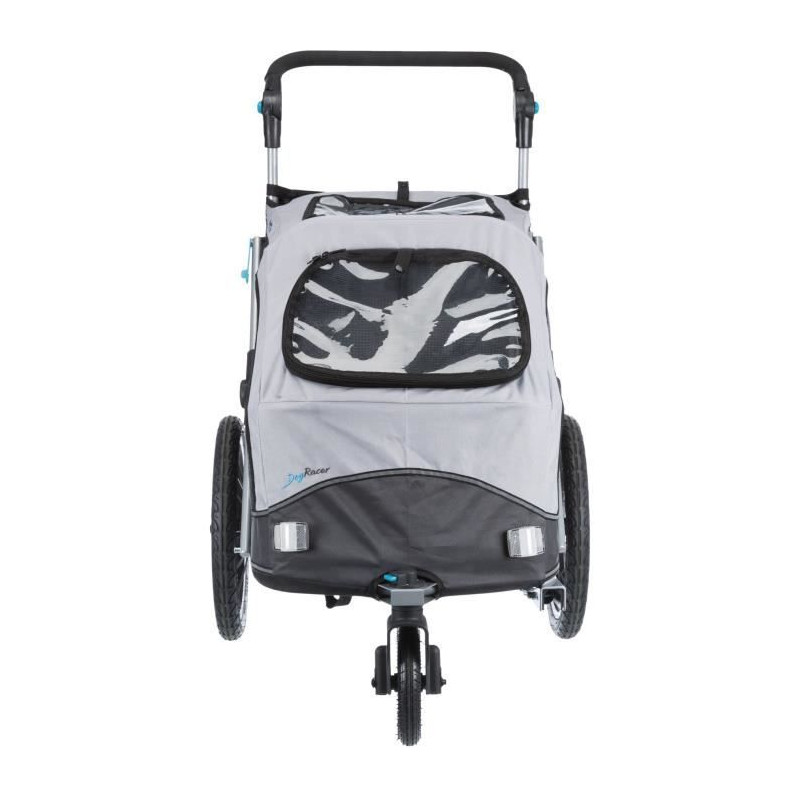 TRIXIE Roulotte de vélo - pliable - M: 63 × 95 × 90/132 cm - Gris - Pour chien